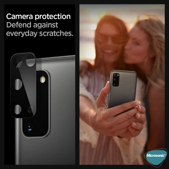 Microsonic Samsung Galaxy S20 Kamera Lens Koruma Camı V2 Siyah 2