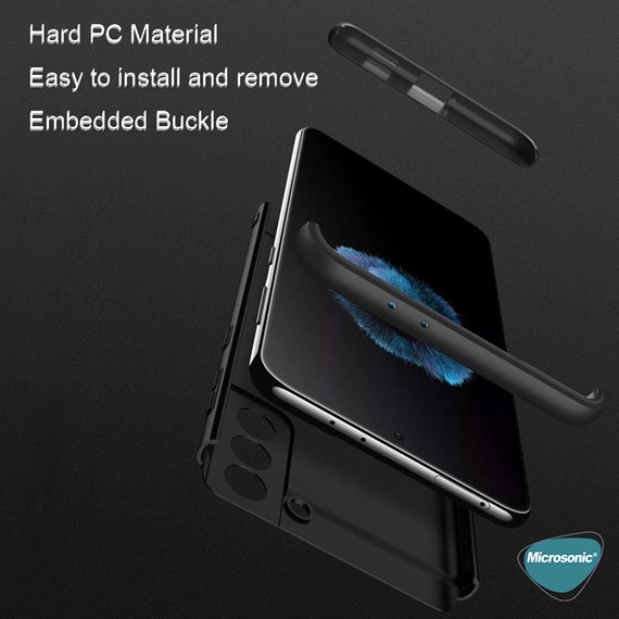 Microsonic Samsung Galaxy S21 Kılıf Double Dip 360 Protective Mavi 3