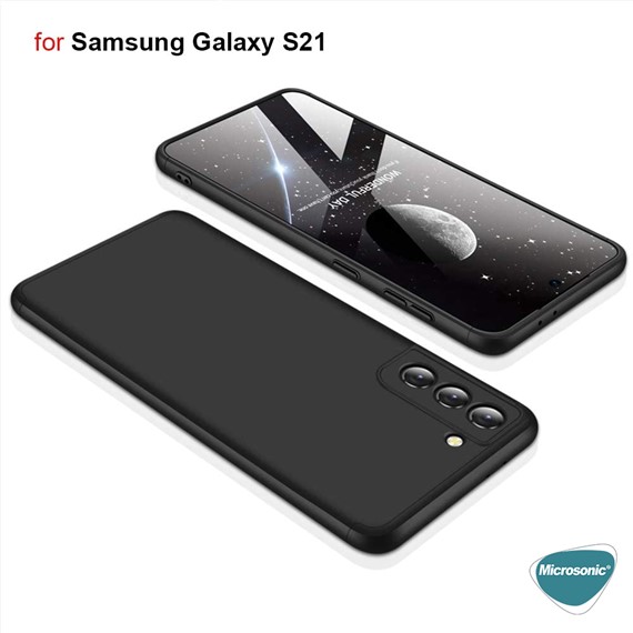 Microsonic Samsung Galaxy S21 Kılıf Double Dip 360 Protective Siyah 6