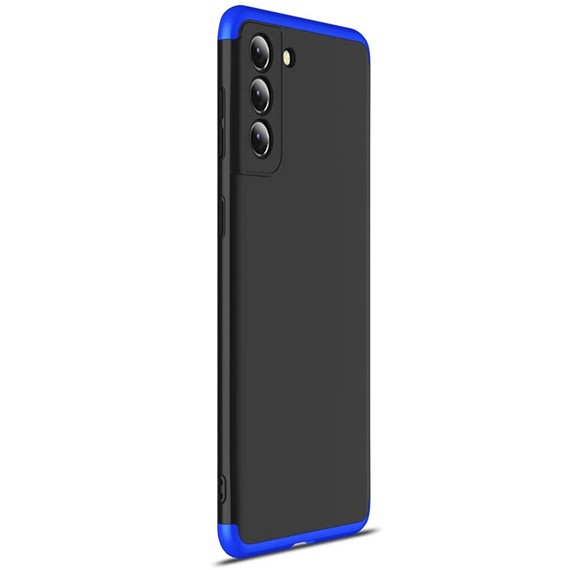 Microsonic Samsung Galaxy S21 Kılıf Double Dip 360 Protective Siyah Mavi 2