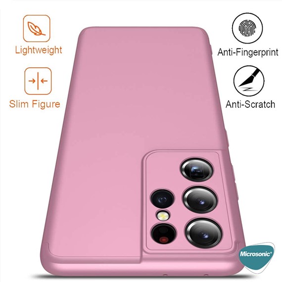 Microsonic Samsung Galaxy S21 Ultra Kılıf Double Dip 360 Protective Rose Gold 8