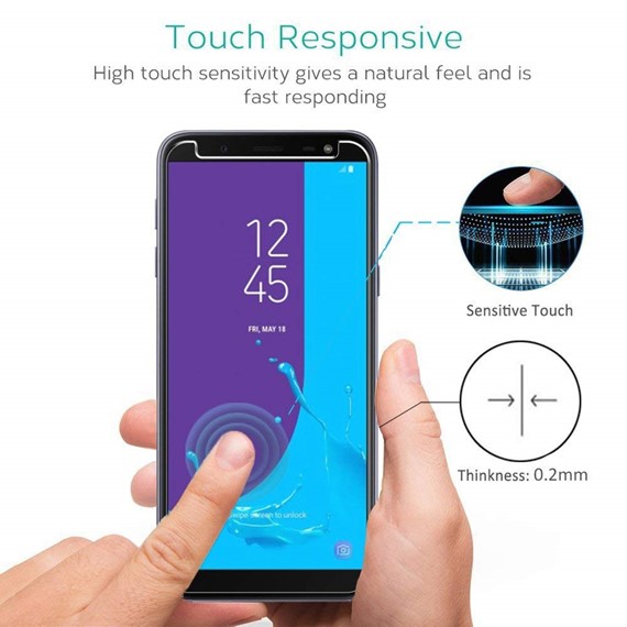 Microsonic Samsung Galaxy J6 Temperli Cam Ekran koruyucu Kırılmaz film 5