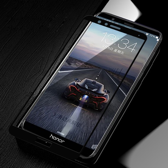 Microsonic Huawei Honor 7X Tam Kaplayan Temperli Cam Ekran koruyucu Kırılmaz Film Siyah 2