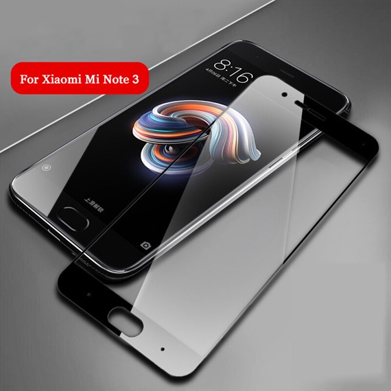 Microsonic Xiaomi Mi Note 3 Tam Kaplayan Temperli Cam Ekran koruyucu Kırılmaz Film Siyah 3