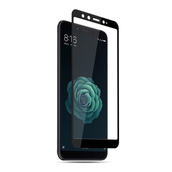 Microsonic Xiaomi Mi A2 Mi 6X Tam Kaplayan Temperli Cam Ekran koruyucu Kırılmaz Film Siyah 4