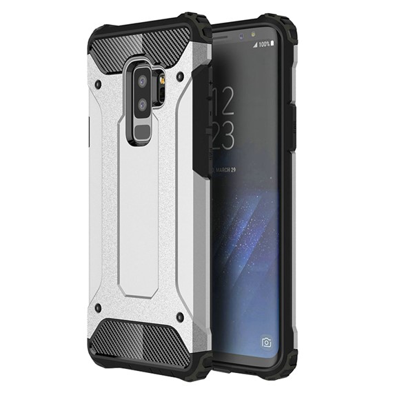 Microsonic Samsung Galaxy S9 Plus Kılıf Rugged Armor Gümüş 1