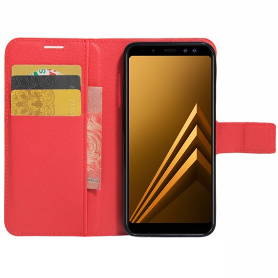 Microsonic Cüzdanlı Deri Samsung Galaxy A8 2018 Kılıf Kırmızı 1