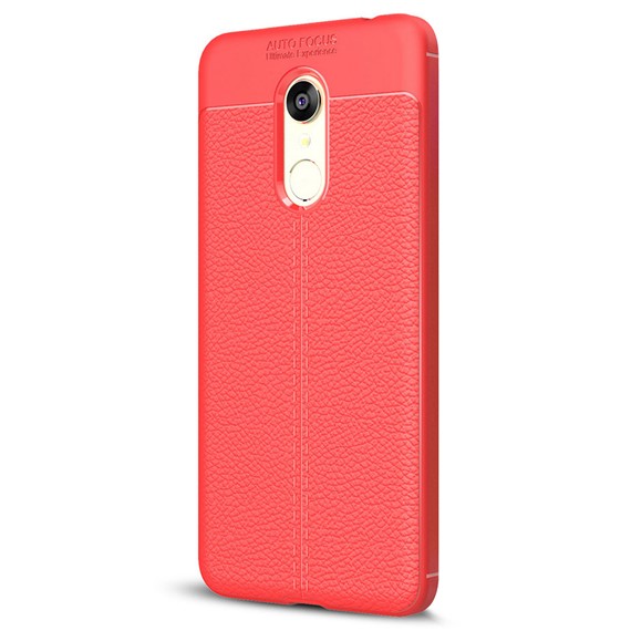Microsonic Xiaomi Redmi 5 Kılıf Deri Dokulu Silikon Kırmızı 2