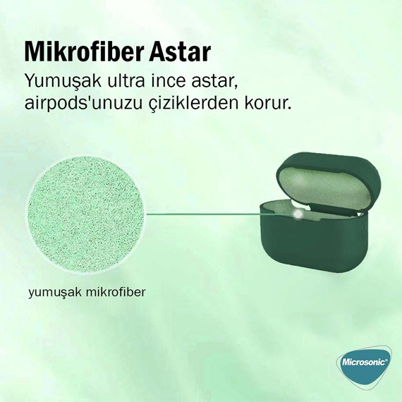 Microsonic Apple AirPods Pro Liquid Silicone Lansman Mint Yeşili 2