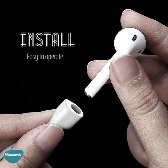 Microsonic Apple AirPods 3 Manyetik Mıknatıslı Kulaklık İpi Siyah 3