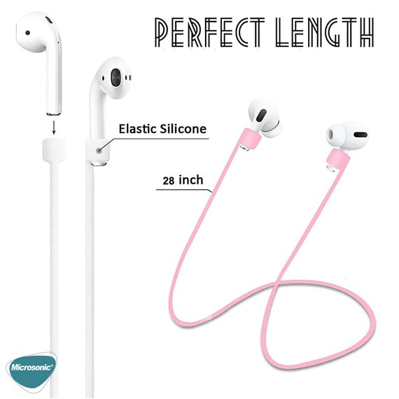 Microsonic Apple AirPods Pro Neck Rope Silicone Kırmızı 4