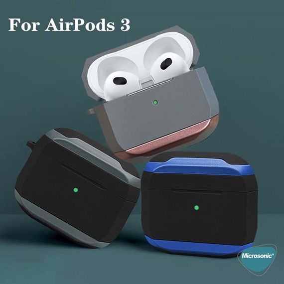 Microsonic Apple AirPods 3 Hard Crude Kılıf Siyah 4