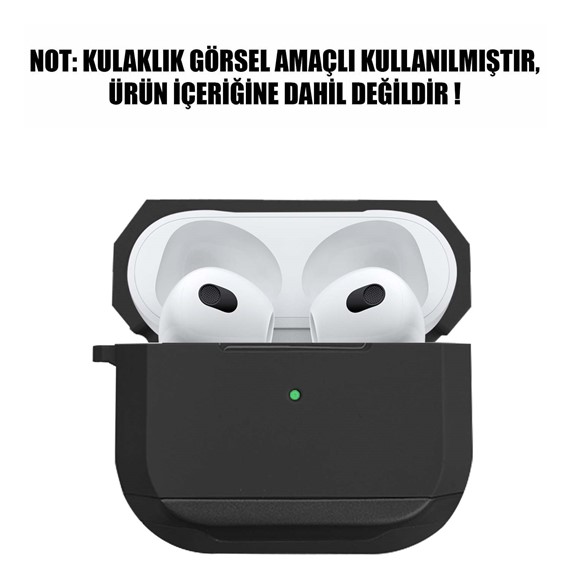 Microsonic Apple AirPods 3 Hard Crude Kılıf Siyah 2