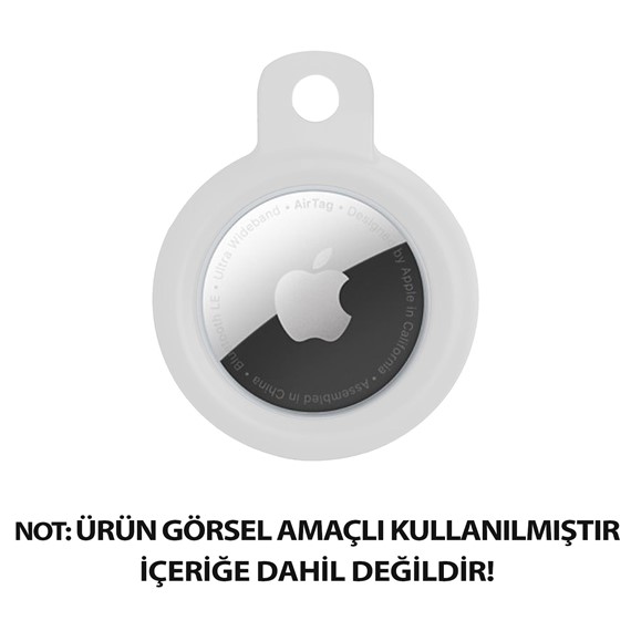 Microsonic Apple AirTag Kılıf Silikon Anahtarlık Beyaz 2