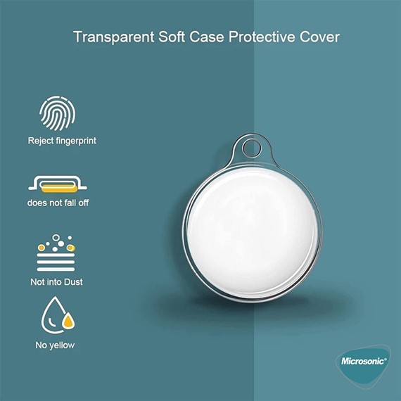 Microsonic Apple AirTag Kılıf Transparent Clear Soft Şeffaf 3