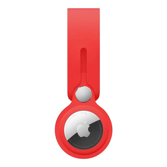 Microsonic Apple AirTag Kılıf Silicon Loop Key Ring Kırmızı 1