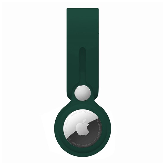 Microsonic Apple AirTag Kılıf Silicon Loop Key Ring Koyu Yeşil 1