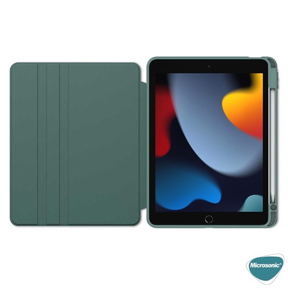 Microsonic Apple iPad 10 2 8 Nesil Kılıf A2270-A2428-A2429-A2430 Regal Folio Koyu Yeşil 3