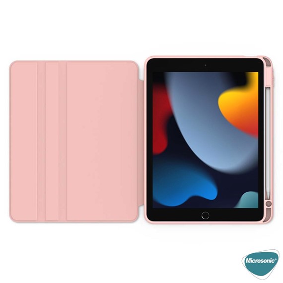 Microsonic Apple iPad 10 2 9 Nesil Kılıf A2602-A2604-A2603-A2605 Regal Folio Pembe 3