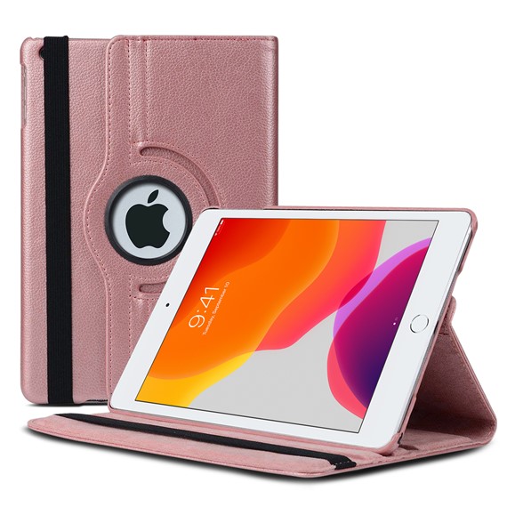 Microsonic Apple iPad 10 2 7 Nesil A2197-A2200-A2198 Kılıf 360 Rotating Stand Deri Rose Gold 1