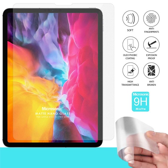 Microsonic Apple iPad Pro 11 2022 4 Nesil A2759-A2435-A2761-A2762 Matte Nano Glass Cam Ekran Koruyucu 1