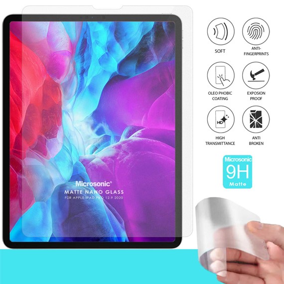 Microsonic Apple iPad Pro 12 9 2022 6 Nesil A2436-A2764-A2437-A2766 Matte Nano Glass Cam Ekran Koruyucu 1