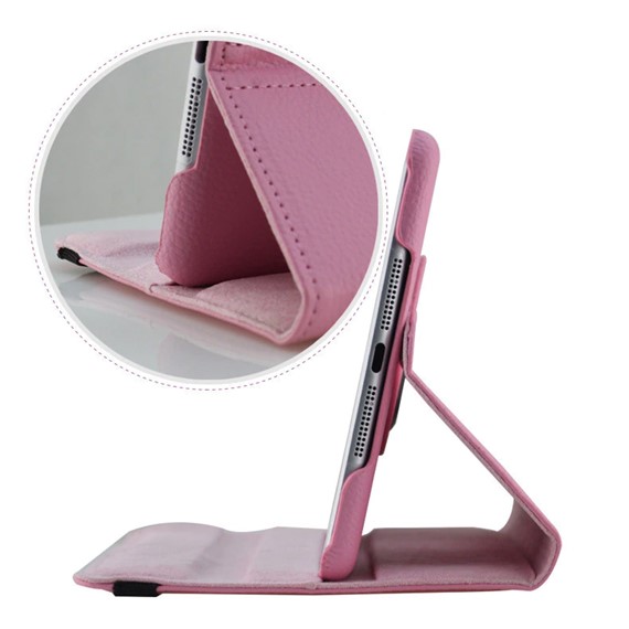 Microsonic Apple iPad 9 7 2018 A1893-A1954 Kılıf 360 Dönerli Stand Deri Pembe 4