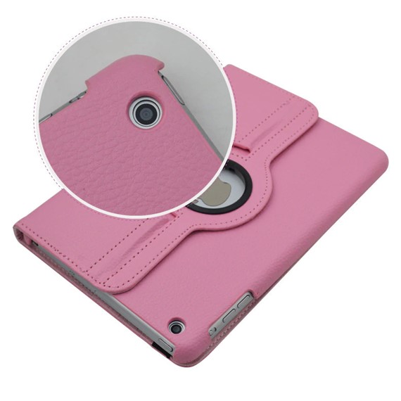 Microsonic Apple iPad 9 7 2018 A1893-A1954 Kılıf 360 Dönerli Stand Deri Pembe 5