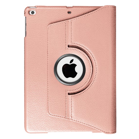 Microsonic Apple iPad 9 7 2018 A1893-A1954 Kılıf 360 Dönerli Stand Deri Rose Gold 2