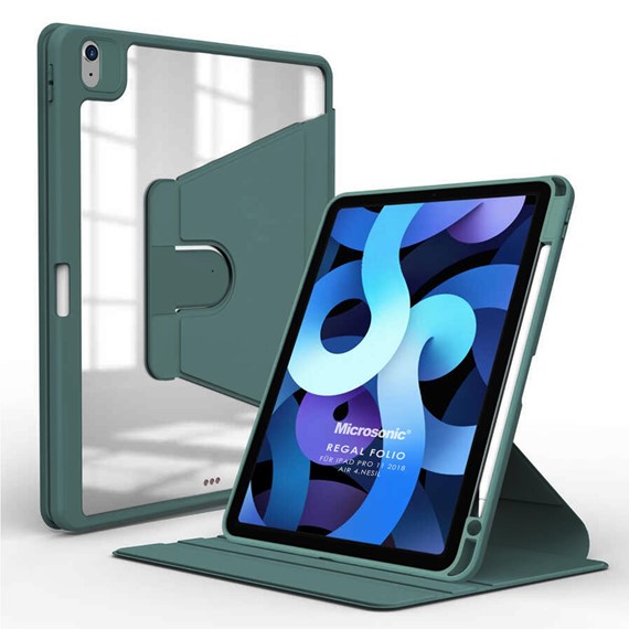 Microsonic Apple iPad Air 4 Nesil Kılıf A2316-A2324-A2325-A2072 Regal Folio Koyu Yeşil 1