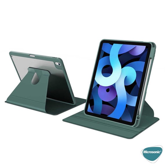 Microsonic Apple iPad Air 5 Nesil 2022 Kılıf A2588-A2589-A2591 Regal Folio Koyu Yeşil 4