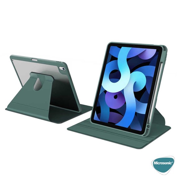 Microsonic Apple iPad Air 4 Nesil Kılıf A2316-A2324-A2325-A2072 Regal Folio Koyu Yeşil 4