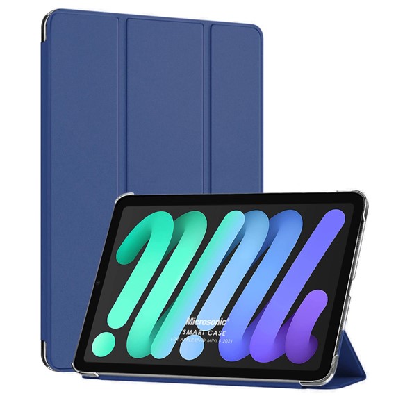 Microsonic Apple iPad Mini 6 2021 A2567-A2568-A2569 Smart Case ve arka Kılıf Lacivert 1