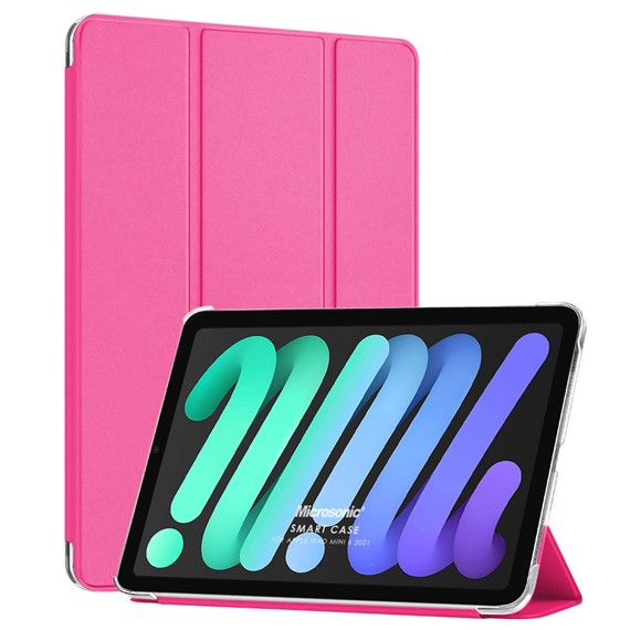 Microsonic Apple iPad Mini 6 2021 A2567-A2568-A2569 Smart Case ve arka Kılıf Pembe 1