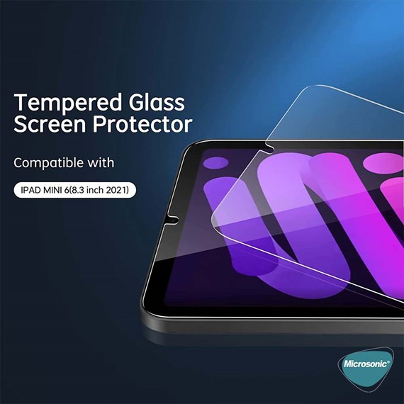 Microsonic Apple iPad Mini 7 A2993-A2995 Temperli Cam Ekran Koruyucu 5