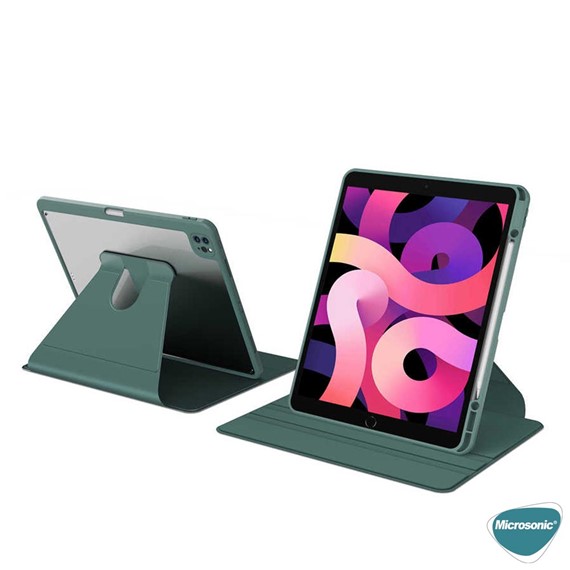Microsonic Apple iPad Pro 11 2021 3 Nesil Kılıf A2377-A2459-A2301-A2460 Regal Folio Koyu Yeşil 4