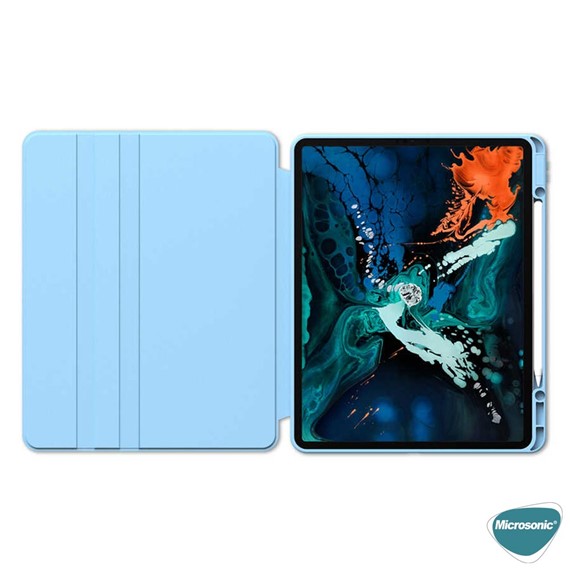 Microsonic Apple iPad Pro 12 9 2021 5 Nesil Kılıf A2378-A2461-A2379-A2462 Regal Folio Mavi 3