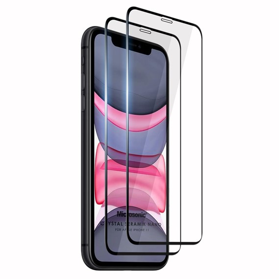 Microsonic Apple iPhone 11 Crystal Seramik Nano Ekran Koruyucu Siyah 2 Adet 1