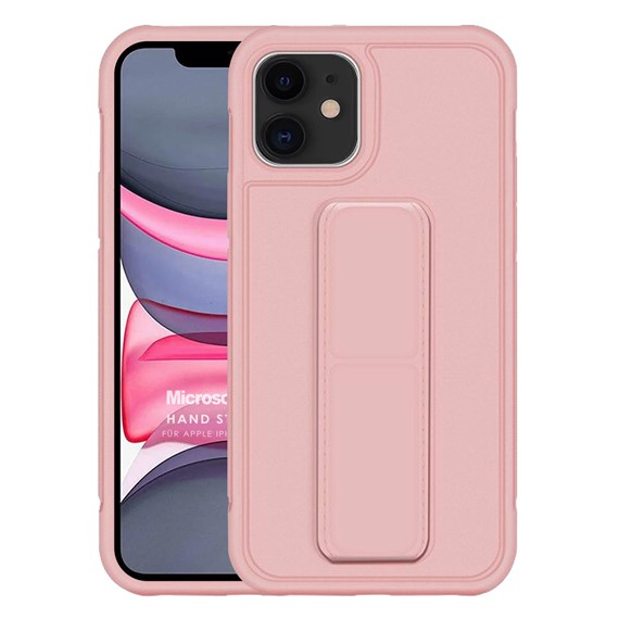 Microsonic Apple iPhone 11 Kılıf Hand Strap Rose Gold 1