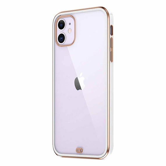 Microsonic Apple iPhone 12 Kılıf Laser Plated Soft Beyaz 2