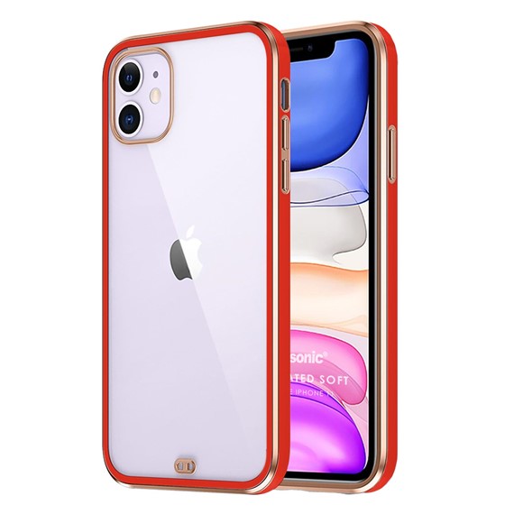 Microsonic Apple iPhone 11 Kılıf Laser Plated Soft Kırmızı 1