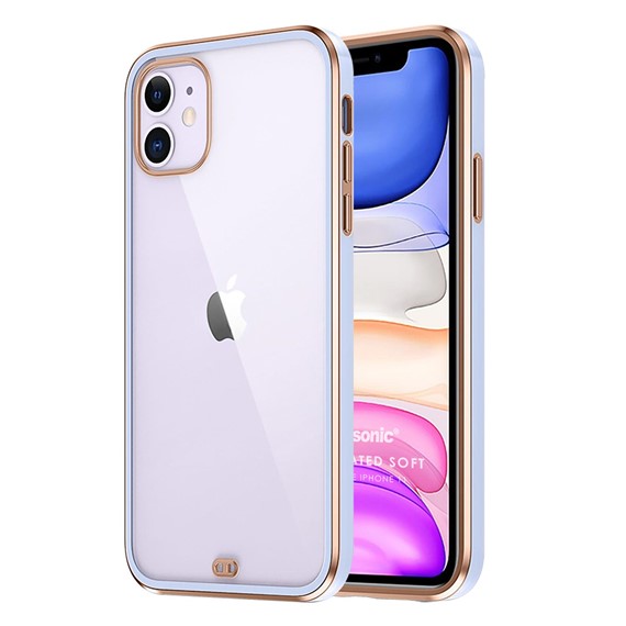 Microsonic Apple iPhone 11 Kılıf Laser Plated Soft Lila 1