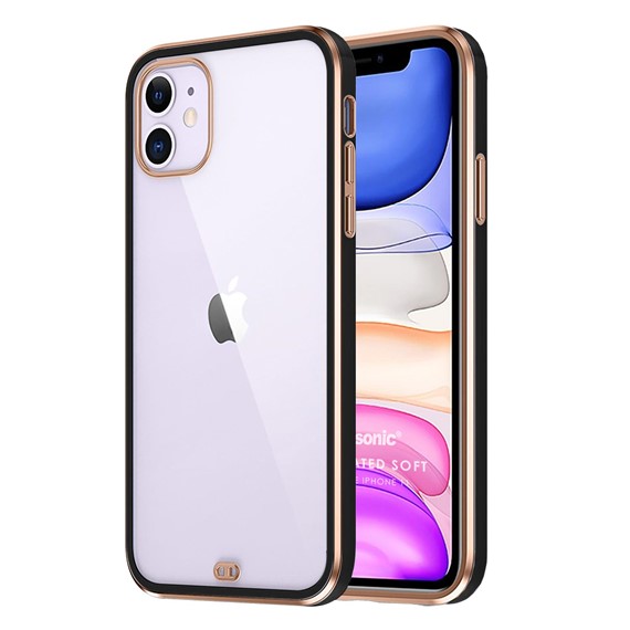 Microsonic Apple iPhone 11 Kılıf Laser Plated Soft Siyah 1