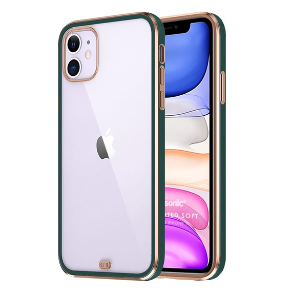 Microsonic Apple iPhone 11 Kılıf Laser Plated Soft Koyu Yeşil 1