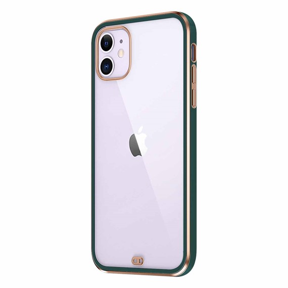 Microsonic Apple iPhone 12 Pro Kılıf Laser Plated Soft Koyu Yeşil 2