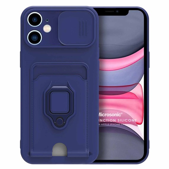 Microsonic Apple iPhone 11 Kılıf Multifunction Silicone Lacivert 1