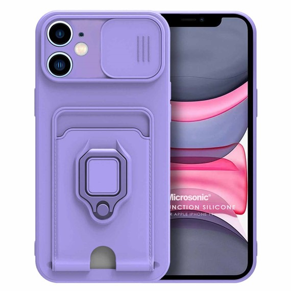 Microsonic Apple iPhone 11 Kılıf Multifunction Silicone Lila 1