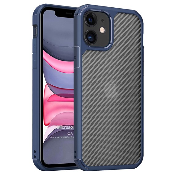 Microsonic Apple iPhone 11 Kılıf Cast Carbon Lacivert 1