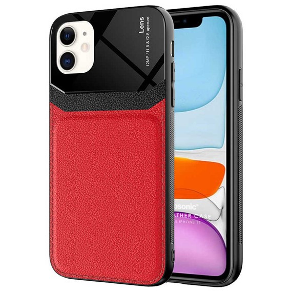 Microsonic Apple iPhone 11 Kılıf Uniq Leather Kırmızı 1