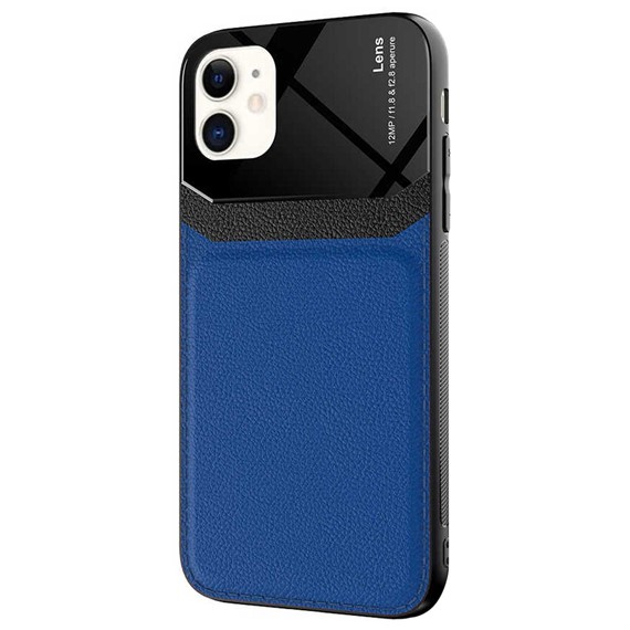 Microsonic Apple iPhone 11 Kılıf Uniq Leather Lacivert 2